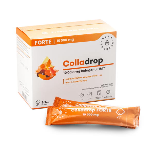 colladrop forte kolagen morski 10000 mg wit c koenzym q10 saszetki 30 szt aura herbals