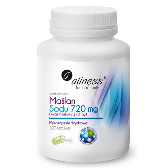 maslan sodu 720 mg kwas maslowy 170 mg mikrokapsulki dojelitowe wege 100 kaps aliness